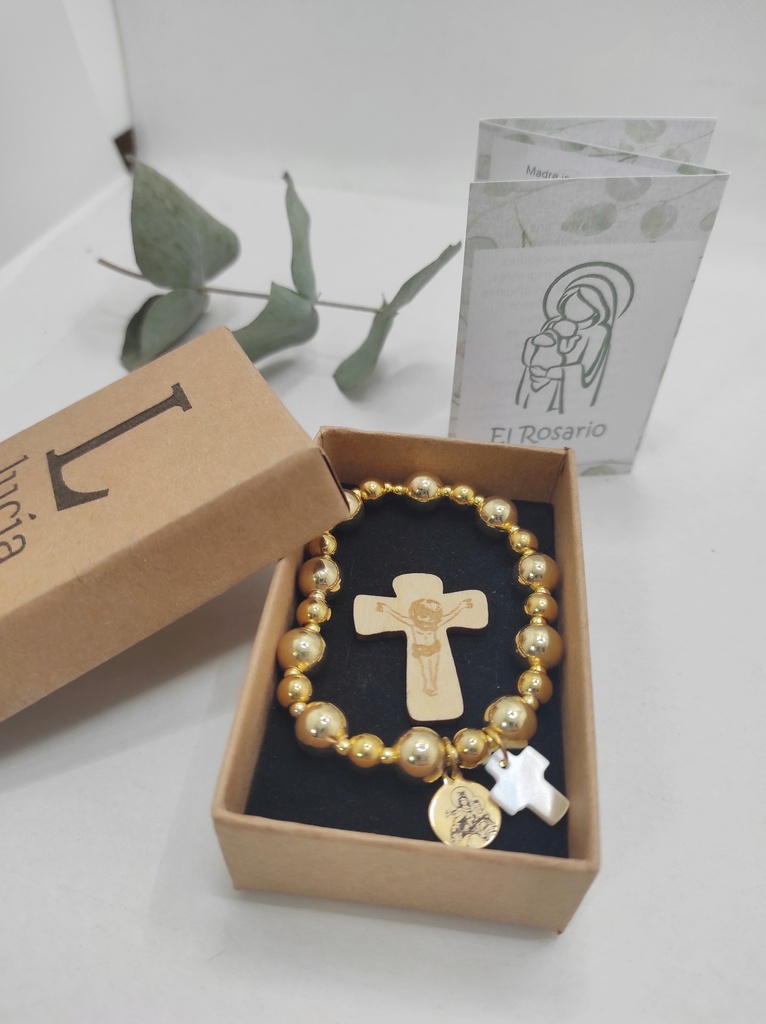 Pulsera rosario acero