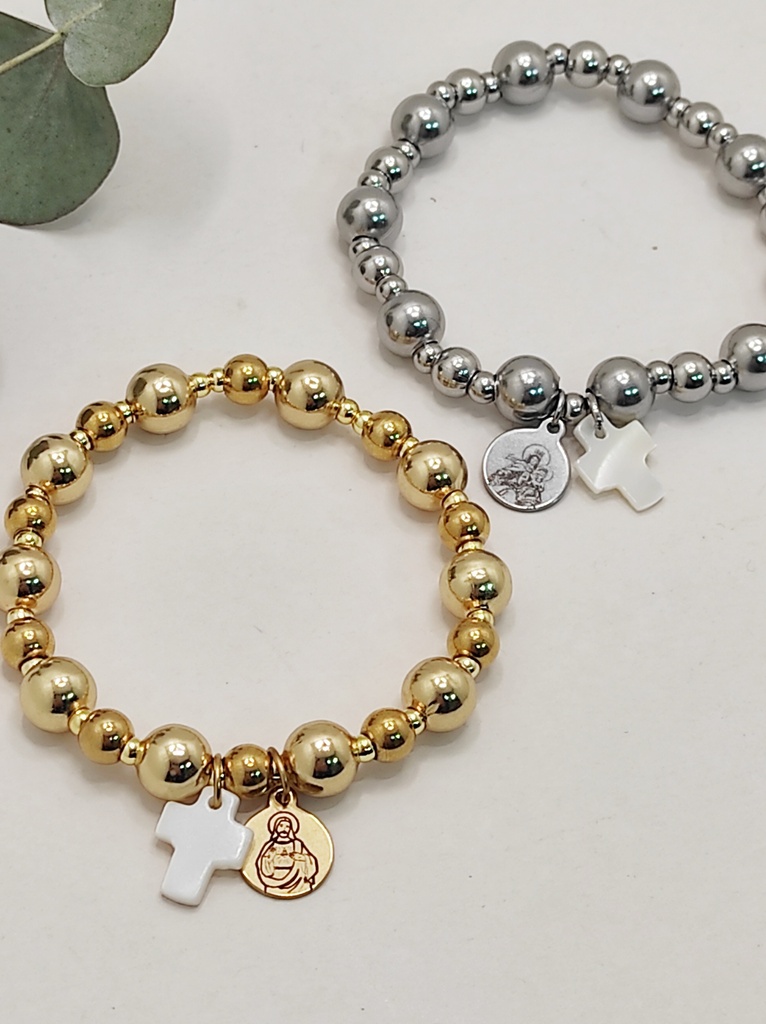 Pulsera rosario acero